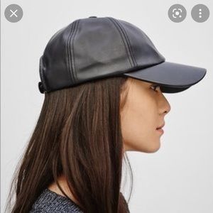 Aritzia Community Black Vegan Leather Cap